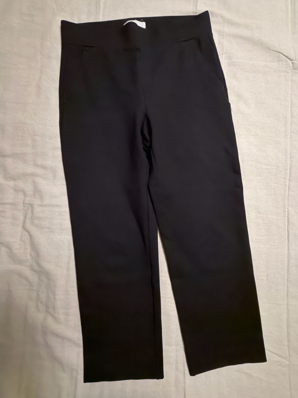 Women's Black Straight-Leg Dress Pants with wide stretch waistband